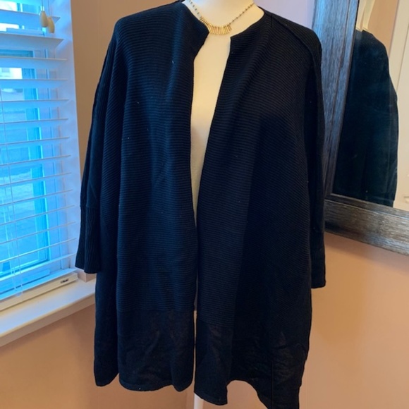 Marla Wayne open front black cardigan NWT M/L - Picture 1 of 6